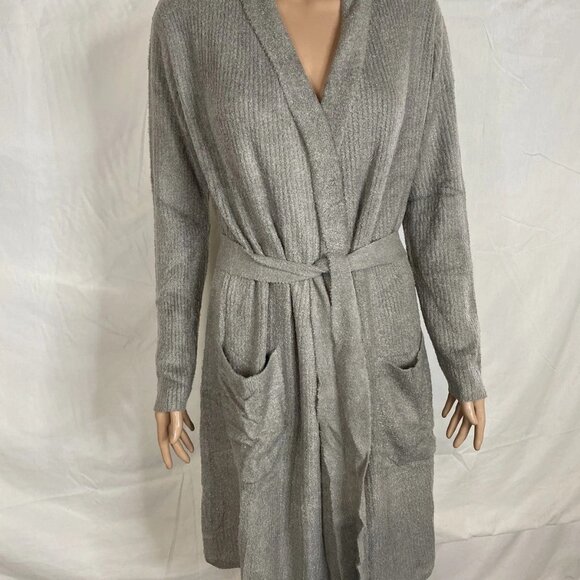 Barefoot Dreams Women’s CozyChic Light Ribbed Robe Size S/M Dove Grey - Picture 10 of 11